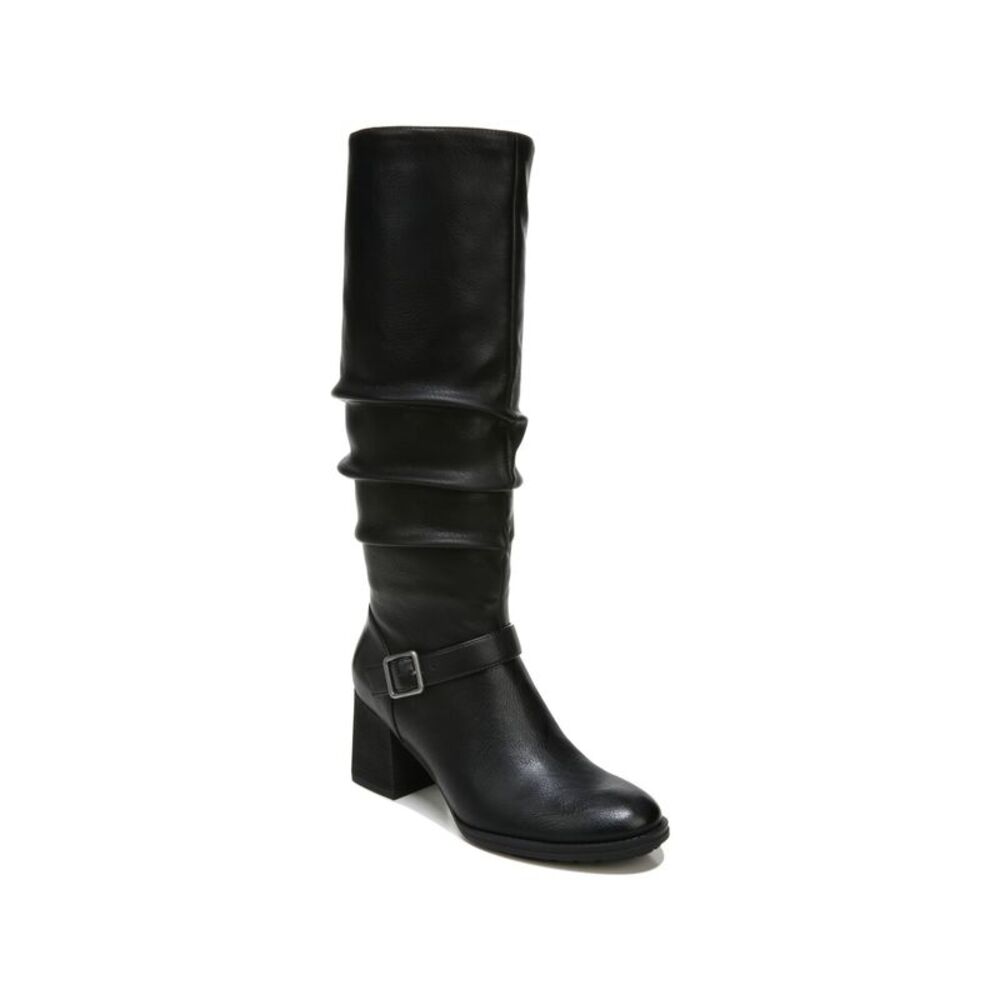 SOUL Womens Black Frost Round Toe Block Heel Zip-Up Slouch Boot 8.5 M WC